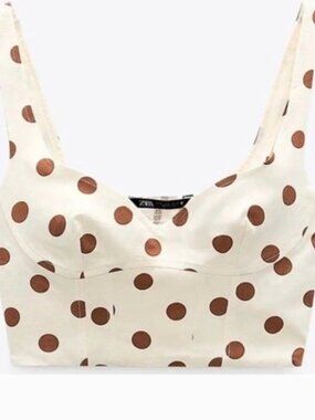 Zara Cute Polka Dot Crop Top Size Small